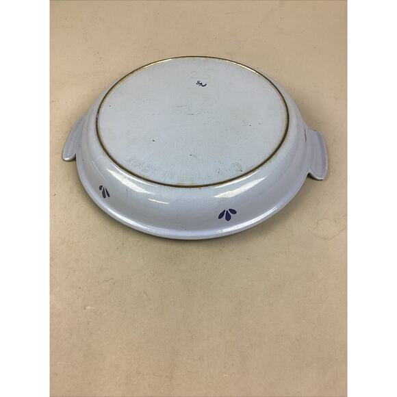 Vintage Cast Iron/Enamel Blue Tulip Double Handled Baking Dish #25 - Holland - Picture 6 of 8